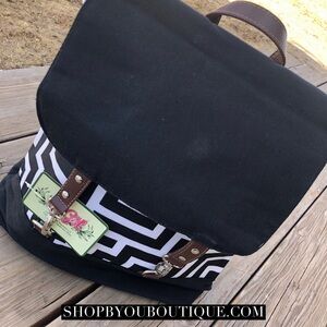 Black Geometric Backpack